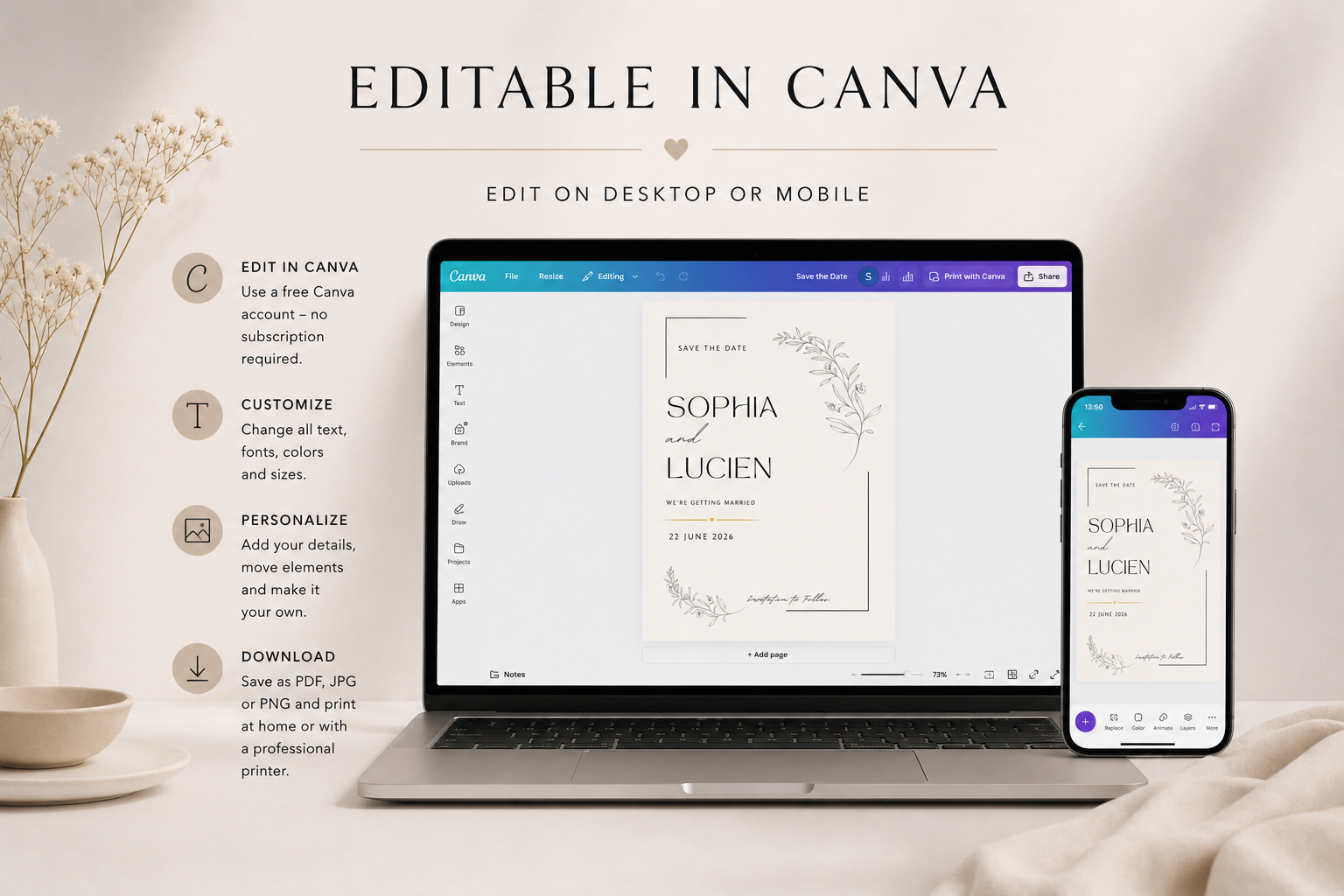 Editable Save the Date Template